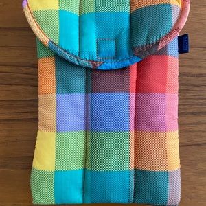 BAGGU Mini Puffy Tech Sleeve Madras 🔥 Multicolor 🌈 Rainbow Pride RARE!